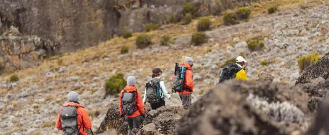 Trasa Rongai – dzień 5 – Trekking z Mawenzi Tarn Camp do Kibo Hut Camp
